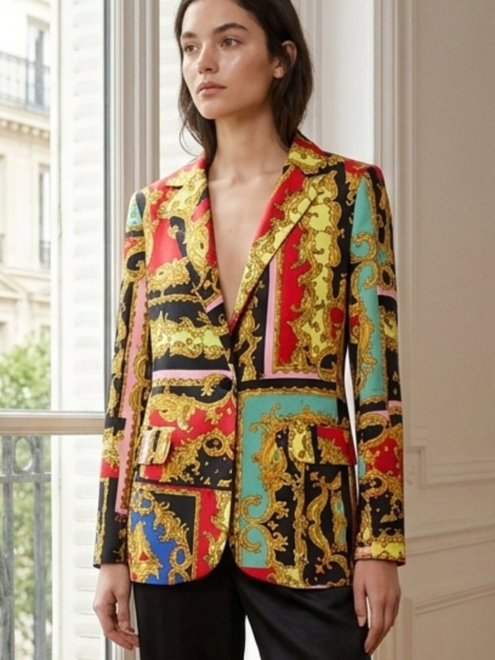 NWT Industry Multi Milanese Paisley Print Blazer Size Medium